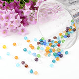 Faceted Rondelle Transparent Glass Beads, Mixed Color, 6x4mm, Hole: 1mm, 200pc/Set