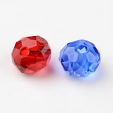 Faceted Rondelle Transparent Glass Beads, Mixed Color, 6x4mm, Hole: 1mm, 200pc/Set