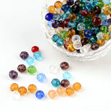 Faceted Rondelle Transparent Glass Beads, Mixed Color, 6x4mm, Hole: 1mm, 200pc/Set