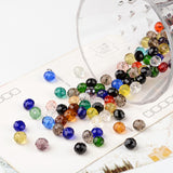 Faceted Rondelle Transparent Glass Beads, Mixed Color, 8x6mm, Hole: 1mm, 200pc/Set