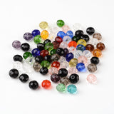 Faceted Rondelle Transparent Glass Beads, Mixed Color, 8x6mm, Hole: 1mm, 200pc/Set