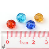 Faceted Rondelle Transparent Glass Beads, Mixed Color, 8x6mm, Hole: 1mm, 200pc/Set