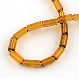 Transparent Glass Bead Strands, Tube, Mixed Color, 15x6mm, Hole: 1mm, about 22pcs/strand, 12.5 inch, 20Strand/Set