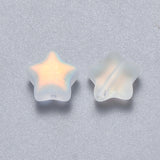 Spray Painted Glass Beads, AB Color Plated, Frosted, Star, WhiteSmoke, 8x8.5x4mm, Hole: 1mm, 100pcs/Set