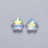 Transparent Spray Painted Glass Beads, AB Color Plated, Star, Clear AB, 8x8.5x4mm, Hole: 1mm, 100pc/Set