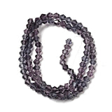 Imitation Austrian Crystal 5301 Bicone Beads, Faceted Glass Beads Strands, Purple, 4x4mm, Hole: 1mm, about 82~85pcs/strand, 30.5~31cm, 10Strand/Set