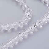 Imitation Austrian Crystal 5301 Bicone Beads, Faceted Glass Beads Strands, Clear, 4x4mm, Hole: 1mm, about 82~85pcs/strand, 30.5~31cm, 10Strands/Set