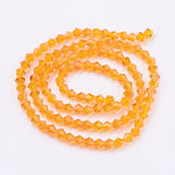 Imitation Austrian Crystal 5301 Bicone Beads, Faceted Glass Beads Strands, Orange, 4x4mm, Hole: 1mm, about 82~85pcs/strand, 30.5~31cm, 10Strand/Set