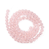 Imitation Austrian Crystal 5301 Bicone Beads, Faceted Glass Beads Strands, Pink, 4x4mm, Hole: 1mm, about 82~85pcs/strand, 30.5~31cm, 10Strand/Set