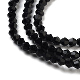 Imitation Austrian Crystal 5301 Bicone Beads, Faceted Glass Beads Strands, Black, 2.9~3.3x2mm, Hole: 0.5mm, about 145~150pcs/strand, 41.5~42cm, 10Strands/Set