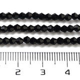 Imitation Austrian Crystal 5301 Bicone Beads, Faceted Glass Beads Strands, Black, 2.9~3.3x2mm, Hole: 0.5mm, about 145~150pcs/strand, 41.5~42cm, 10Strands/Set