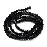 Imitation Austrian Crystal 5301 Bicone Beads, Faceted Glass Beads Strands, Black, 2.9~3.3x2mm, Hole: 0.5mm, about 145~150pcs/strand, 41.5~42cm, 10Strands/Set