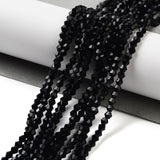 Imitation Austrian Crystal 5301 Bicone Beads, Faceted Glass Beads Strands, Black, 2.9~3.3x2mm, Hole: 0.5mm, about 145~150pcs/strand, 41.5~42cm, 10Strands/Set