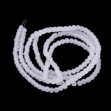 Transparent Glass Bead Strands, Frosted, Round, White, 4mm, Hole: 1.1~1.6mm, about 200pcs/strand, 31.4 inch, 20Strand/Set