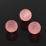 Transparent Glass Bead Strands, Frosted, Round, Salmon, 4mm, Hole: 1.1~1.6mm, about 200pcs/strand, 31.4 inch, 20Strand/Set