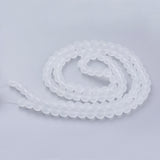 Transparent Glass Bead Strands, Frosted, Round, White, 8mm, Hole: 1~1.6mm, about 99pcs/strand, 31.4 inch, 20Strand/Set