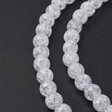 Synthetic Crackle Quartz Beads Strands, Round, Clear, 6mm, Hole: 1mm, about 66pcs/strand, 15.7 inch, 10Strand/Set