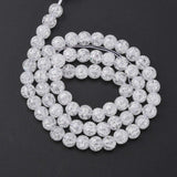 Synthetic Crackle Quartz Beads Strands, Round, Clear, 6mm, Hole: 1mm, about 66pcs/strand, 15.7 inch, 10Strand/Set