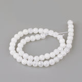 Synthetic Crackle Quartz Beads Strands, Round, Clear, 8mm, Hole: 1mm, about 50pcs/strand, 15.7 inch, 10Strand/Set