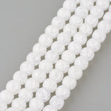 Synthetic Crackle Quartz Beads Strands, Round, Clear, 8mm, Hole: 1mm, about 50pcs/strand, 15.7 inch, 10Strand/Set