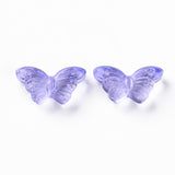 Transparent Spray Painted Glass Beads, Butterfly, Mixed Color, 8x15x4.5mm, Hole: 1mm, 100pc/Set