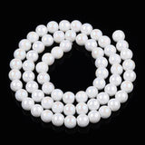 Electroplate Opaque Glass Beads Strands, AB Color Plated, Round, White, 6~6.5mm, Hole: 1.4mm, about 67~70pcs/strand, 14.76 inch~15.16 inch(37.5~38.5cm), 20Strand/Set