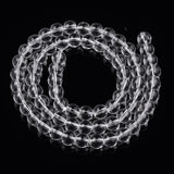 Transparent Glass Beads Strands, Round, Clear, 6~6.5mm, Hole: 1.4mm, about 67~70pcs/strand, 14.76 inch~15.16 inch(37.5~38.5cm), 20Strand/Set