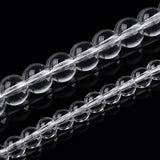 Transparent Glass Beads Strands, Round, Clear, 6~6.5mm, Hole: 1.4mm, about 67~70pcs/strand, 14.76 inch~15.16 inch(37.5~38.5cm), 20Strand/Set