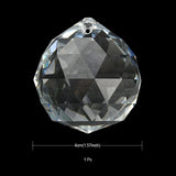 Transparent K9 Glass Pendants, Faceted, Teardrop Charms, for Chandelier, Spherical, Clear, 40mm