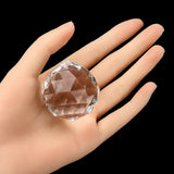 Transparent K9 Glass Pendants, Faceted, Teardrop Charms, for Chandelier, Spherical, Clear, 40mm