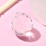 Transparent K9 Glass Pendants, Faceted, Teardrop Charms, for Chandelier, Spherical, Clear, 40mm