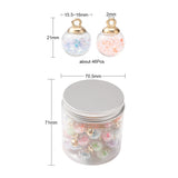 46Pcs 2 Style Transparent Glass Ball Bottle Pendants, with Glitter Sequins and CCB Plastic Findings, Round & Star and Round & Diamond, Glow in the Dark Luminous Pendant, Mixed Color, 21x15.5~16mm, Hole: 2mm, 2style, 23pc/style, 46pc/box