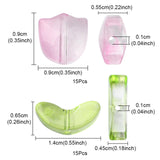 30Pcs 2 Style Transparent Glass Beads, Tulip & Leaf, Mixed Color, 8.5~14x6.5~9x4~5mm, Hole: 1mm, 15Pcs/style