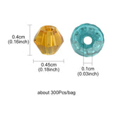 Glass Beads, Faceted, Bicone, Mixed Style, Mixed Color, 4.5x4mm, Hole: 1mm, about 300pcs/bag