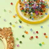 Glass Beads, Faceted, Bicone, Mixed Style, Mixed Color, 4.5x4mm, Hole: 1mm, about 300pcs/bag