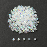 Glass Beads, Faceted, Bicone, Mixed Style, Mixed Color, 4.5x4mm, Hole: 1mm, about 300pcs/bag