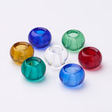 Handmade Lampwork European Beads, Rondelle, Mixed Color, Size: about 14mm in diameter, 8.5~10mm thick, hole: 5mm, 200pc/Set