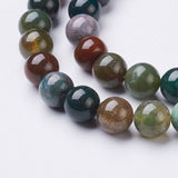 Natural Indian Agate Beads Strands, Round, 8mm, Hole: 1mm, about 46pcs/strand, 15~16 inch, 10Strand/Set