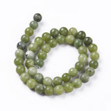 Natural Gemstone Beads, Taiwan Jade, Natural Energy Stone Healing Power for Jewelry Making, Round, Olive Drab, 8mm, Hole: 1.5mm, about 46~48pcs/strand, 15~16 inch, 10Strand/Set