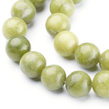 Natural Gemstone Beads, Taiwan Jade, Natural Energy Stone Healing Power for Jewelry Making, Round, Olive Drab, 8mm, Hole: 1.5mm, about 46~48pcs/strand, 15~16 inch, 10Strand/Set