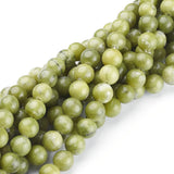 Natural Gemstone Beads, Taiwan Jade, Natural Energy Stone Healing Power for Jewelry Making, Round, Olive Drab, 8mm, Hole: 1.5mm, about 46~48pcs/strand, 15~16 inch, 10Strand/Set