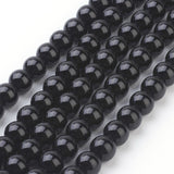 Synthetic Black Stone Beads Strands, Dyed, Round, Black, 8mm, Hole: 1mm, about 49pcs/strand, 14.5~15 inch, 10Strands/Set