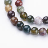 Natural Indian Agate Beads Strands, Round, 6mm, Hole: 0.8mm, about 59~62pcs/strand, 15~16 inch, 10Strand/Set