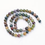 Natural Indian Agate Beads Strands, Round, 6mm, Hole: 0.8mm, about 59~62pcs/strand, 15~16 inch, 10Strand/Set