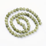 Natural Gemstone Beads, Taiwan Jade, Natural Energy Stone Healing Power for Jewelry Making, Round, Olive Drab, 6mm, 10Strand/Set