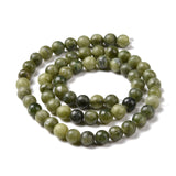 Natural Gemstone Beads, Taiwan Jade, Natural Energy Stone Healing Power for Jewelry Making, Round, Olive Drab, 6mm, 10Strand/Set