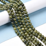 Natural Gemstone Beads, Taiwan Jade, Natural Energy Stone Healing Power for Jewelry Making, Round, Olive Drab, 6mm, 10Strand/Set