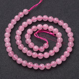 Natural Rose Quartz Beads Strands, Round, 6mm, Hole: 0.8mm, about 65pcs/strand, 15~16 inch, 10Strand/Set