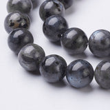 Natural Larvikite Beads Strands, Round, about 8mm, Hole: 1mm, about 47~49pcs/strand, 15.5 inch, 10Strand/Set