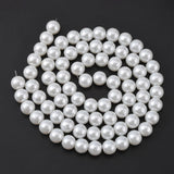 Glass Pearl Beads Strands, Pearlized, Round, White, 10mm, Hole: 1mm, about 80pcs/strand, 30.71 inch(78cm)., 15Strand/Set